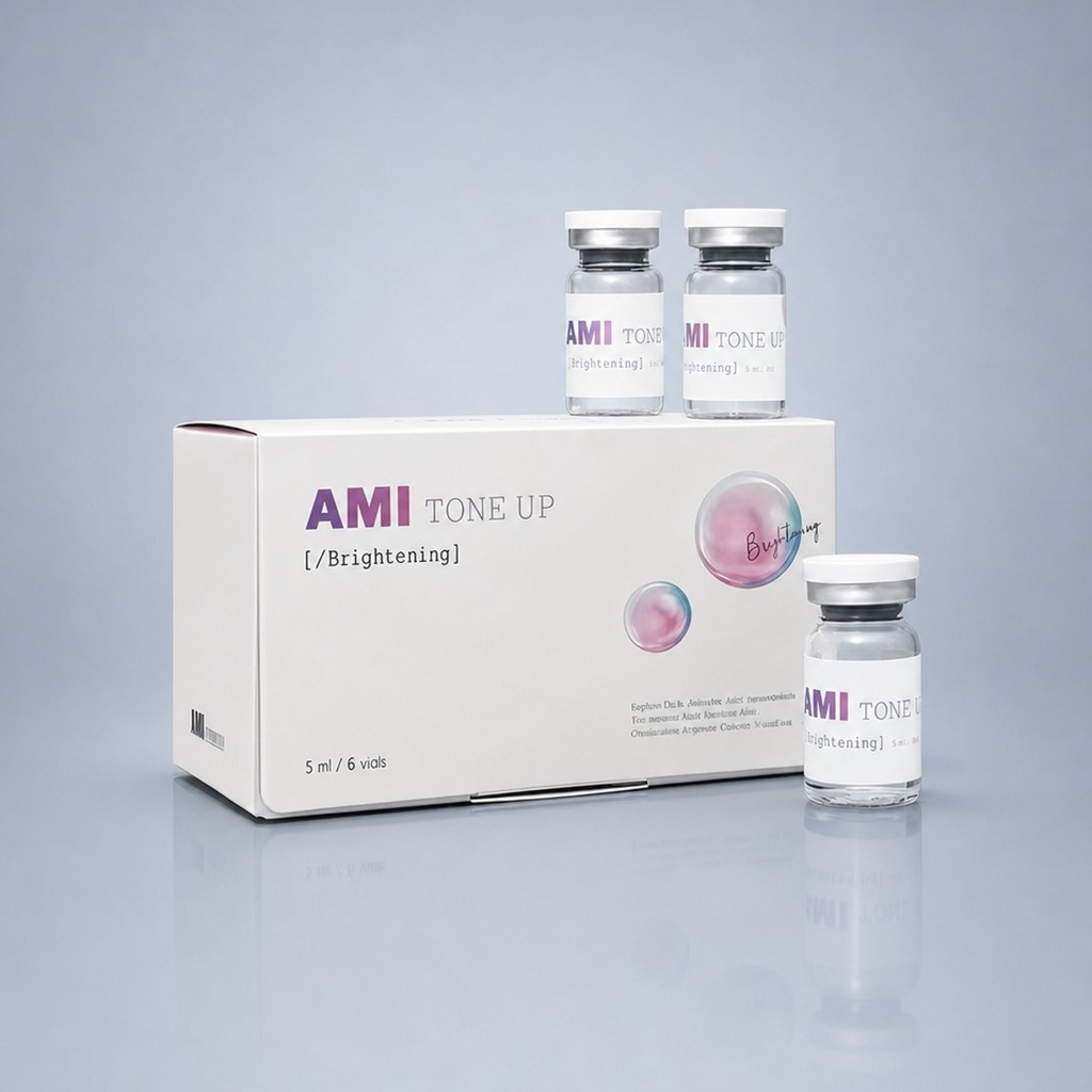 AMI Tone Up box with 5 mL vials — polynucleotide, vegan exosome and glutathione brightening skin booster by Quiver Medic Korea