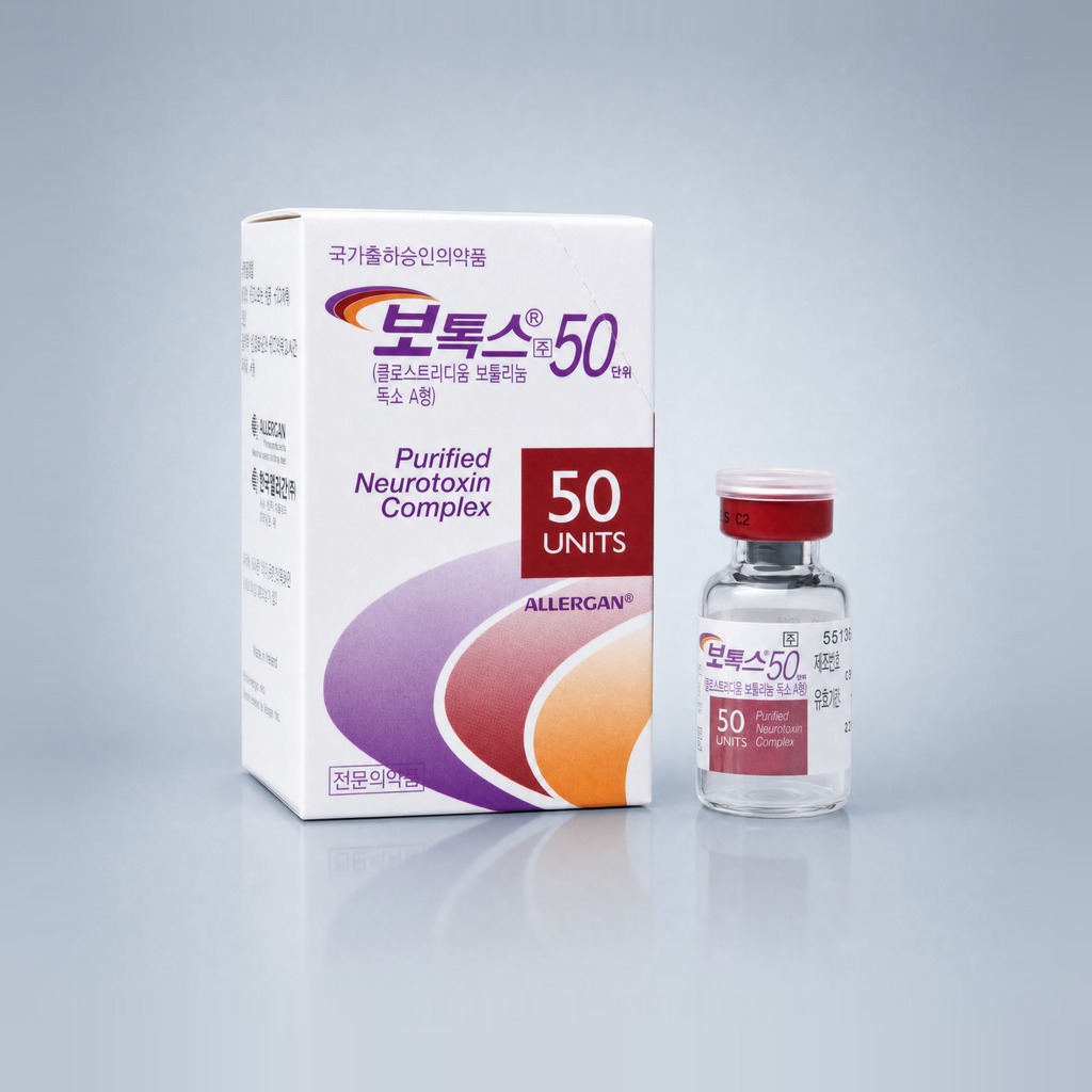 BOTOX 50 U vial and box — Allergan AbbVie onabotulinumtoxinA, vacuum-dried original botulinum toxin type A