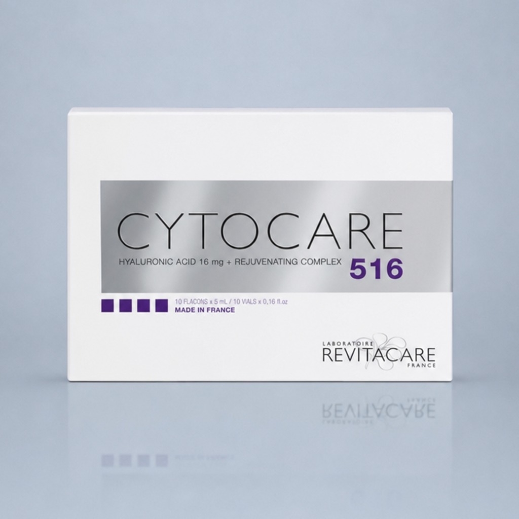 Cytocare 516 box — hyaluronic acid 16 mg + rejuvenating complex, 10 vials × 5 mL, Laboratoire Revitacare France