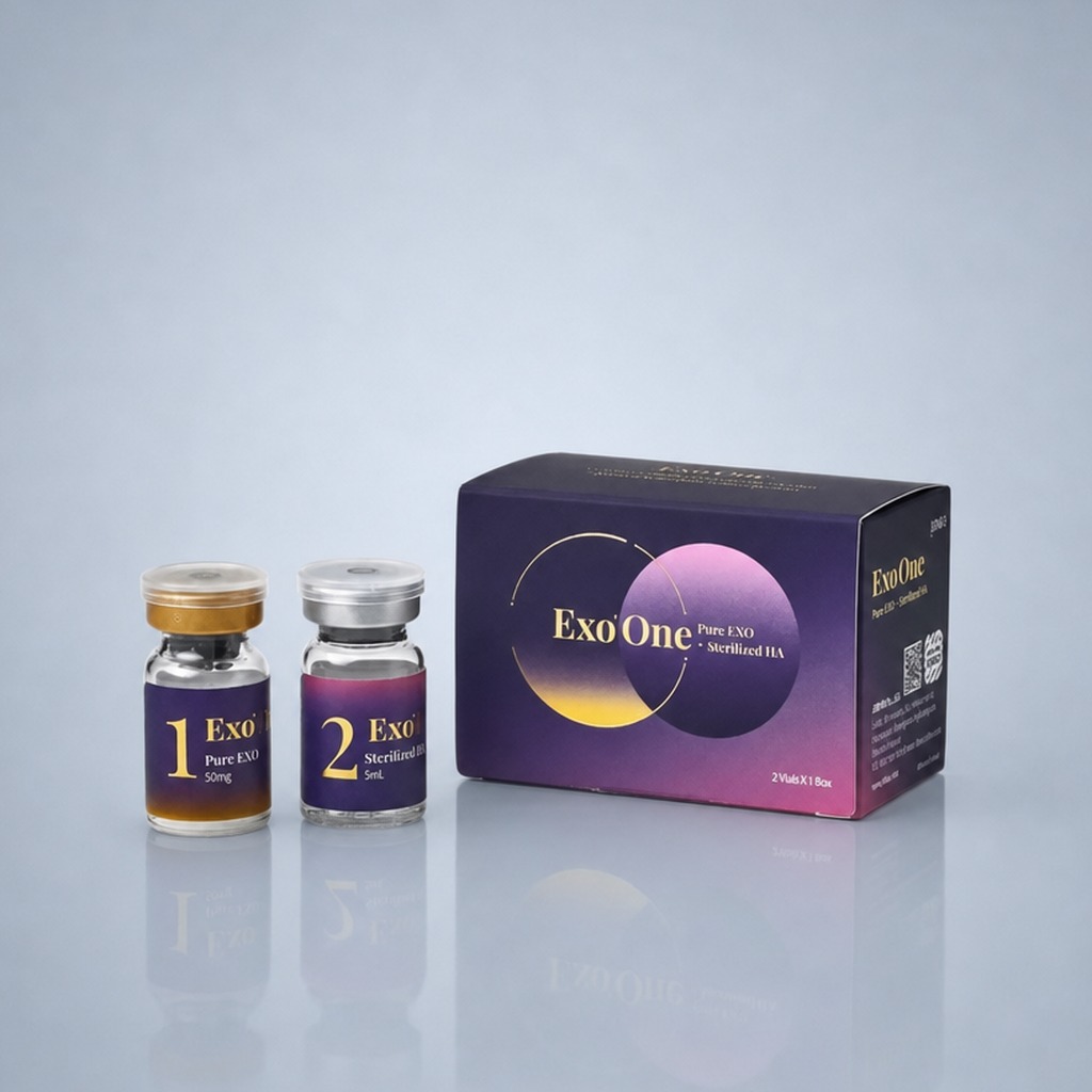 Exo'One box with Pure EXO 50 mg powder vial and sterilised HA 5 mL vial — JDBIO exosome skin rejuvenation set