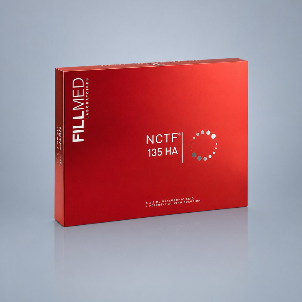 FILLMED NCTF 135HA red box — polyrevitalising mesotherapy solution with hyaluronic acid, 5 × 3 mL vials