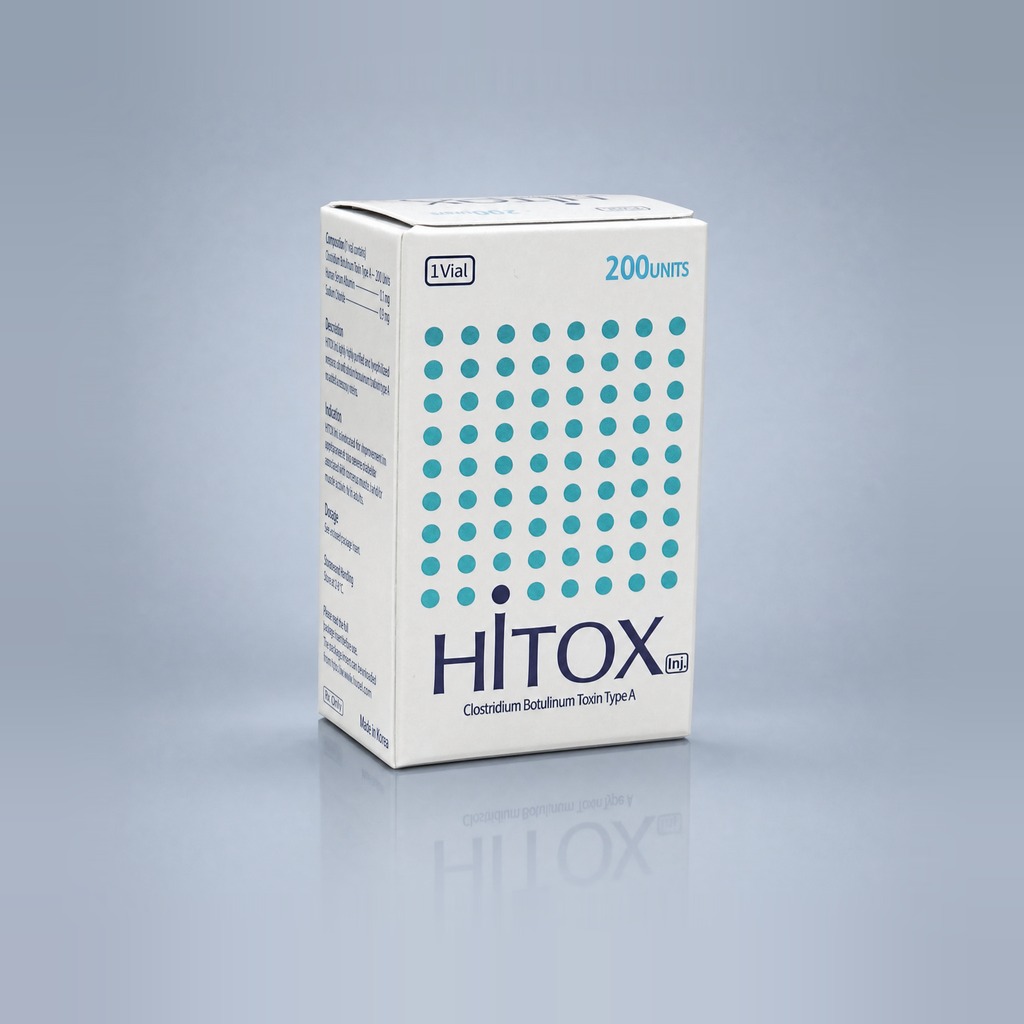 Hitox 200 U vial and box — BMI Korea botulinum toxin type A, freeze-dried Korean toxin