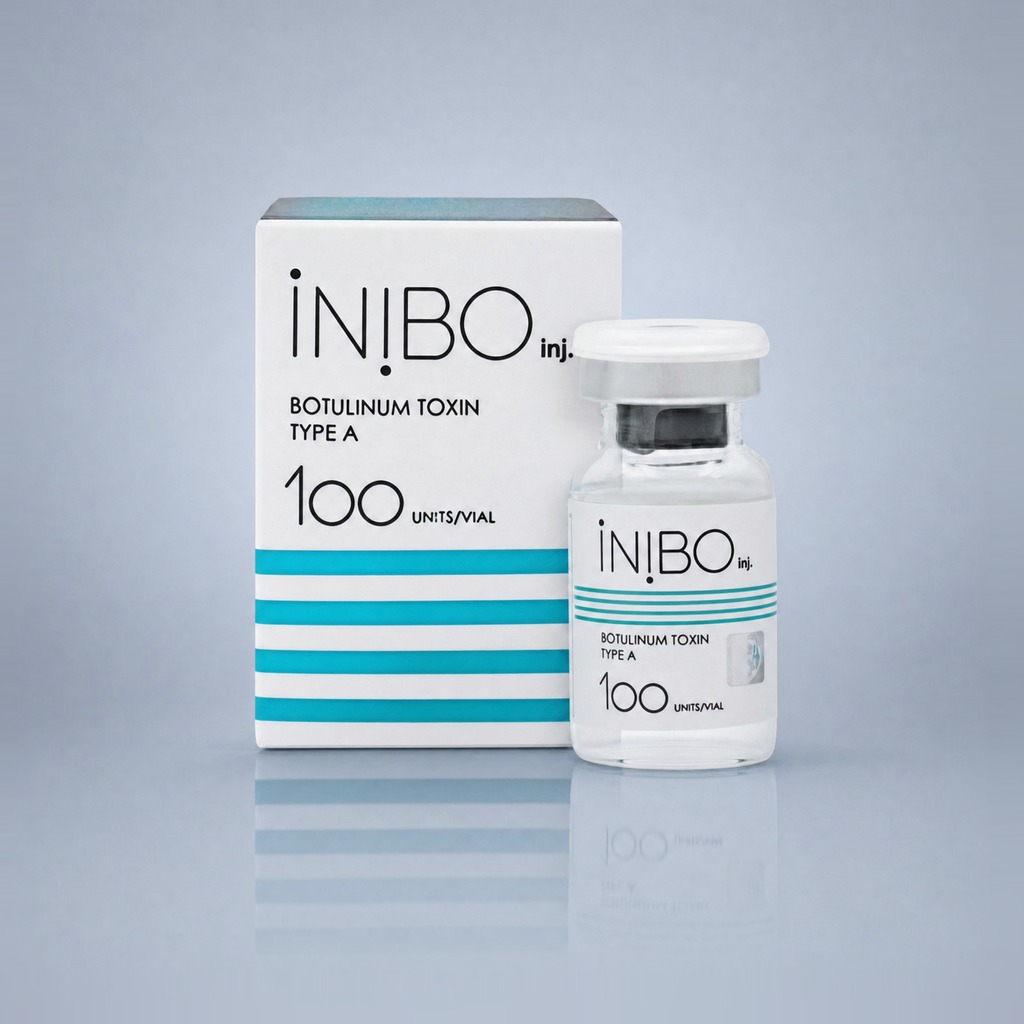 Inibo 100 U vial and box — Korean botulinum toxin type A for professional aesthetic use
