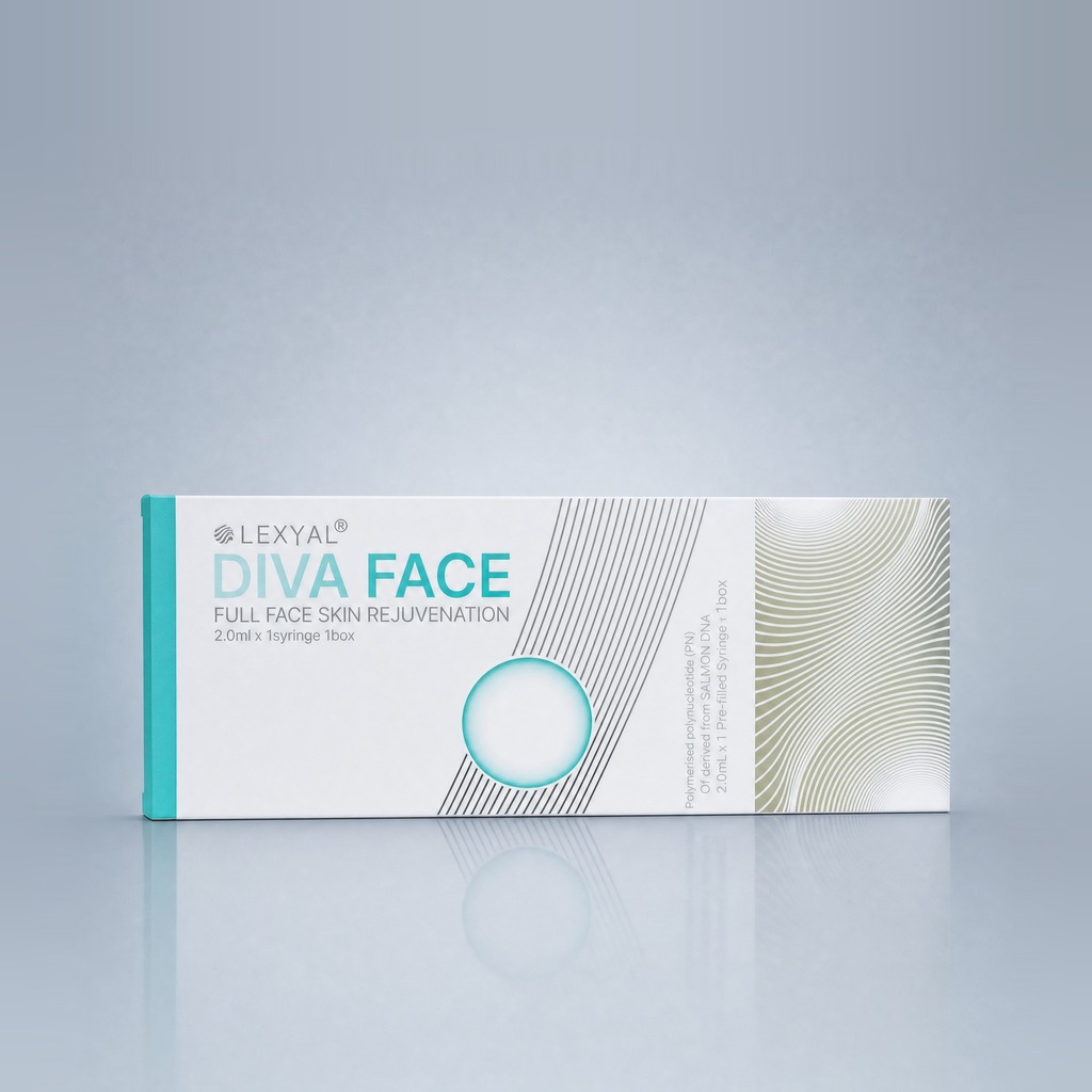 LEXYAL DIVA Face box — polynucleotide 20 mg/mL full-face skin rejuvenation booster, 2 mL prefilled syringe, Korea