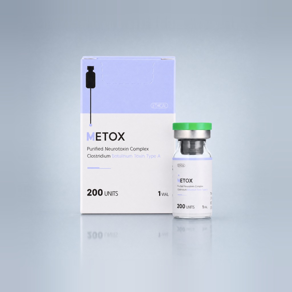 Metox 200 U vial and box — Maypharm botulinum toxin type A, vacuum-dried Korean toxin