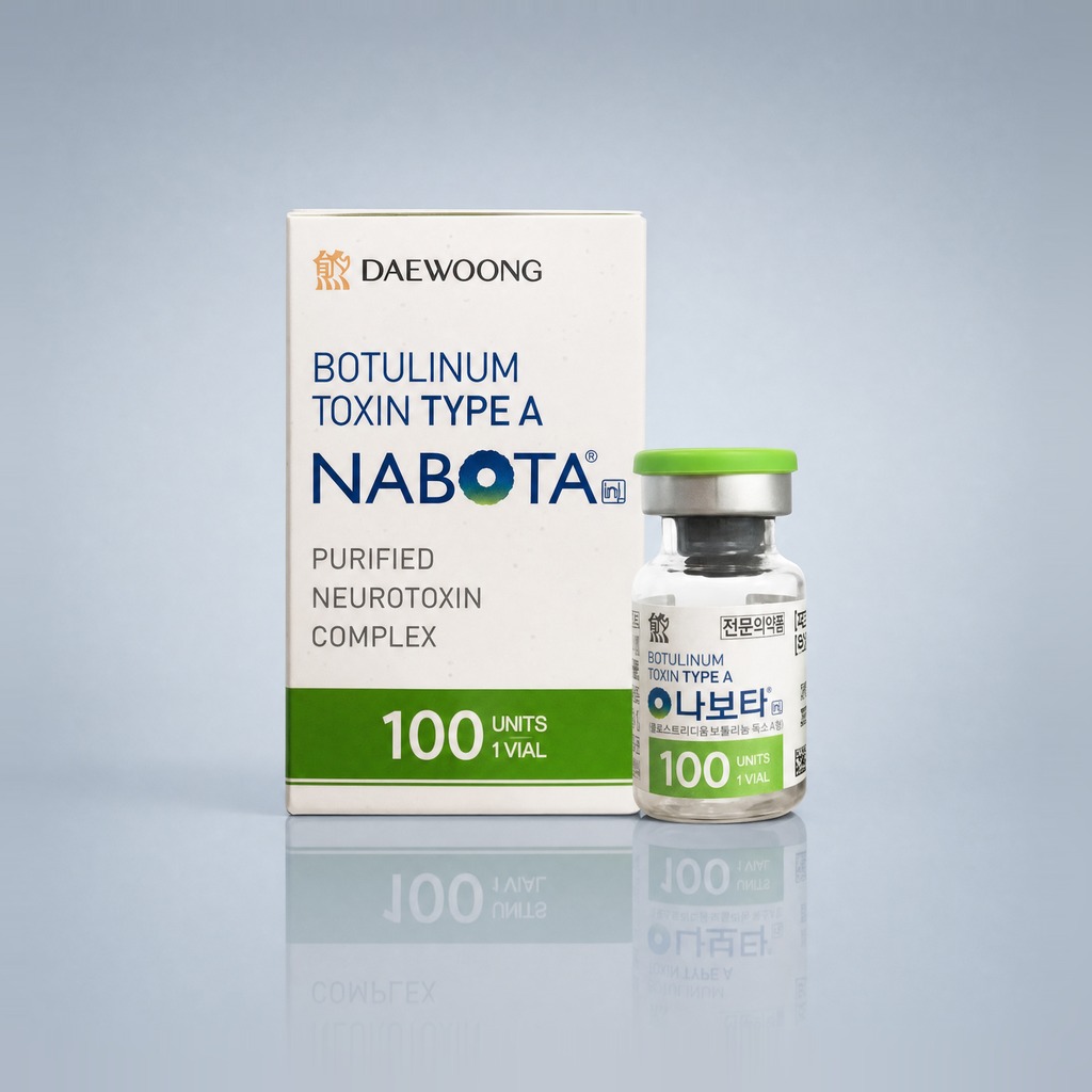Nabota 100 U vial and box — Daewoong botulinum toxin type A, vacuum-dried Korean aesthetic toxin