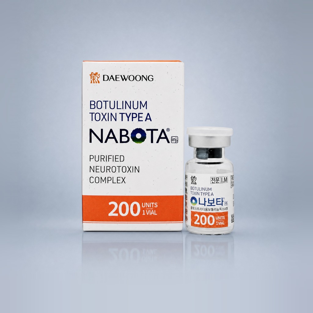 Nabota 200 U vial and box — Daewoong botulinum toxin type A, vacuum-dried Korean aesthetic toxin