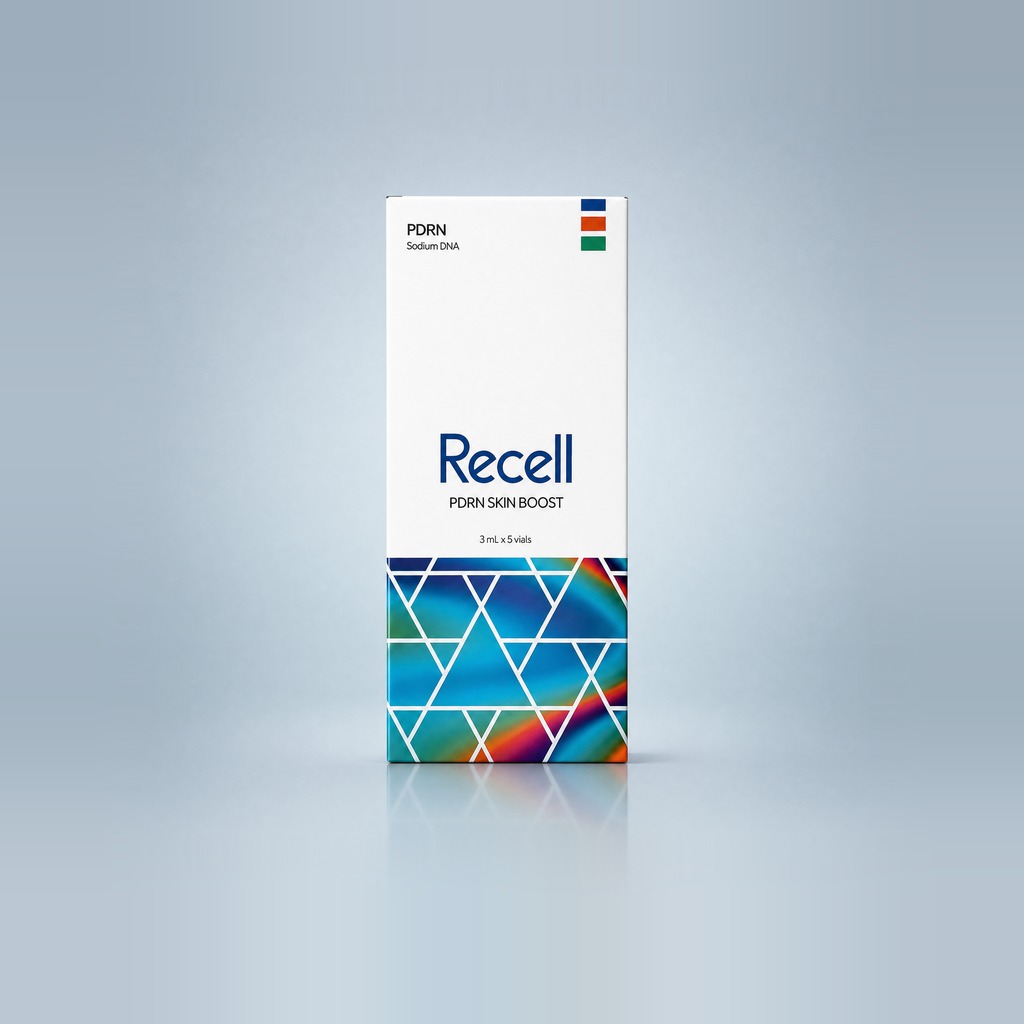 Recell PDRN Skin Boost box — sodium DNA polydeoxyribonucleotide skin booster, 3 mL × 5 vials, Maypharm Korea