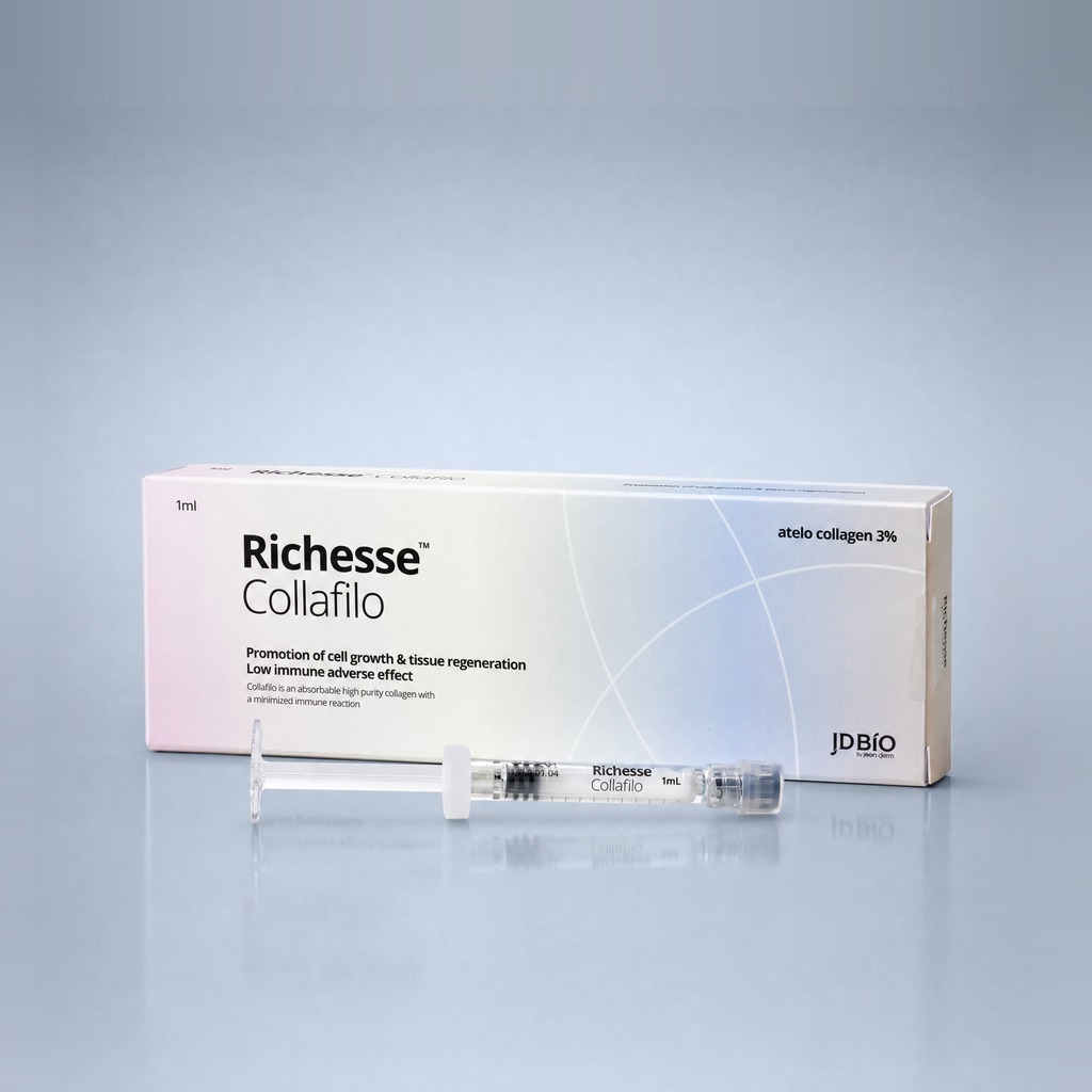 Richesse Collafilo box and 1 mL prefilled syringe — atelocollagen 3% collagen booster by JDBIO Korea