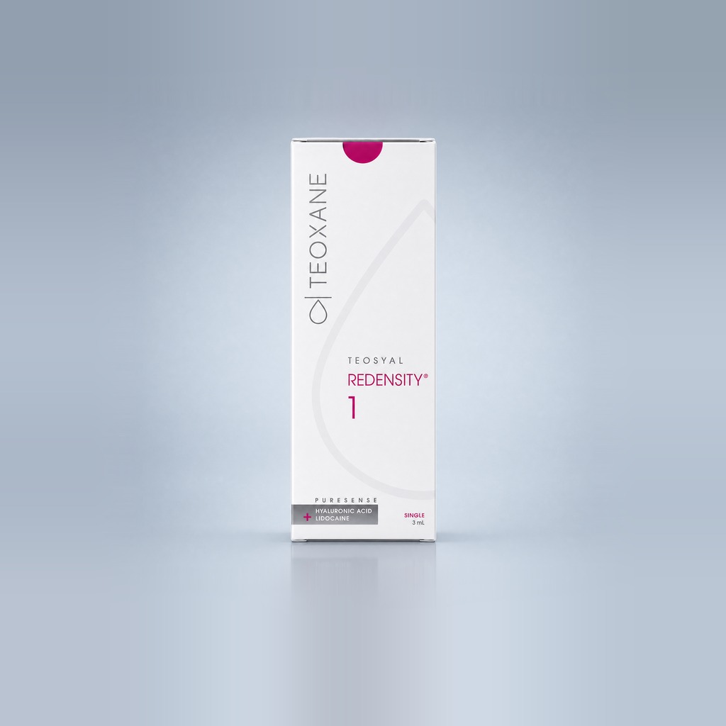 TEOSYAL PureSense Redensity 1 box — non-cross-linked hyaluronic acid with lidocaine, single 3 mL syringe, TEOXANE Switzerland