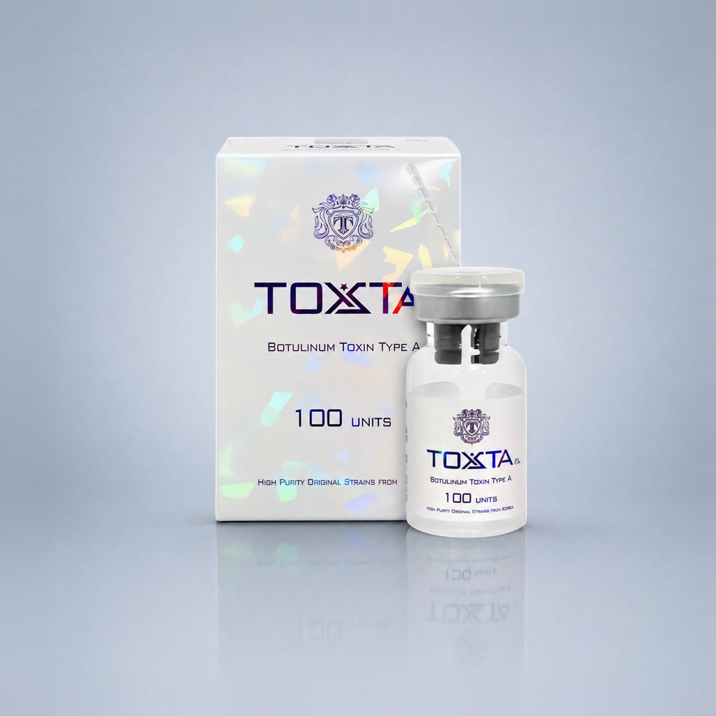 Toxta 100 U vial and box — Korean botulinum toxin type A for professional aesthetic use