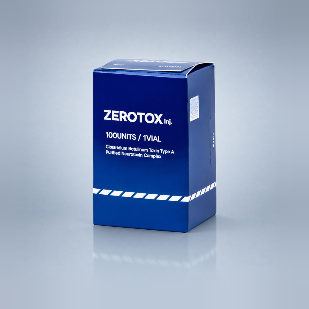 Zerotox 100 U vial and box — Korean botulinum toxin type A for professional aesthetic use